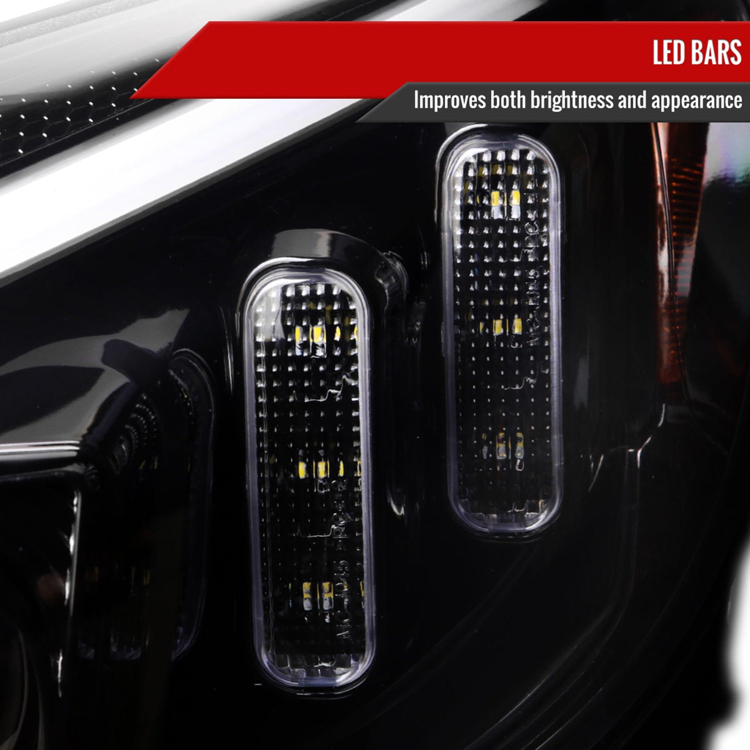 2015-2018 Mercedes-Benz C-Class W205 Signal Projector Headlights Jet Black