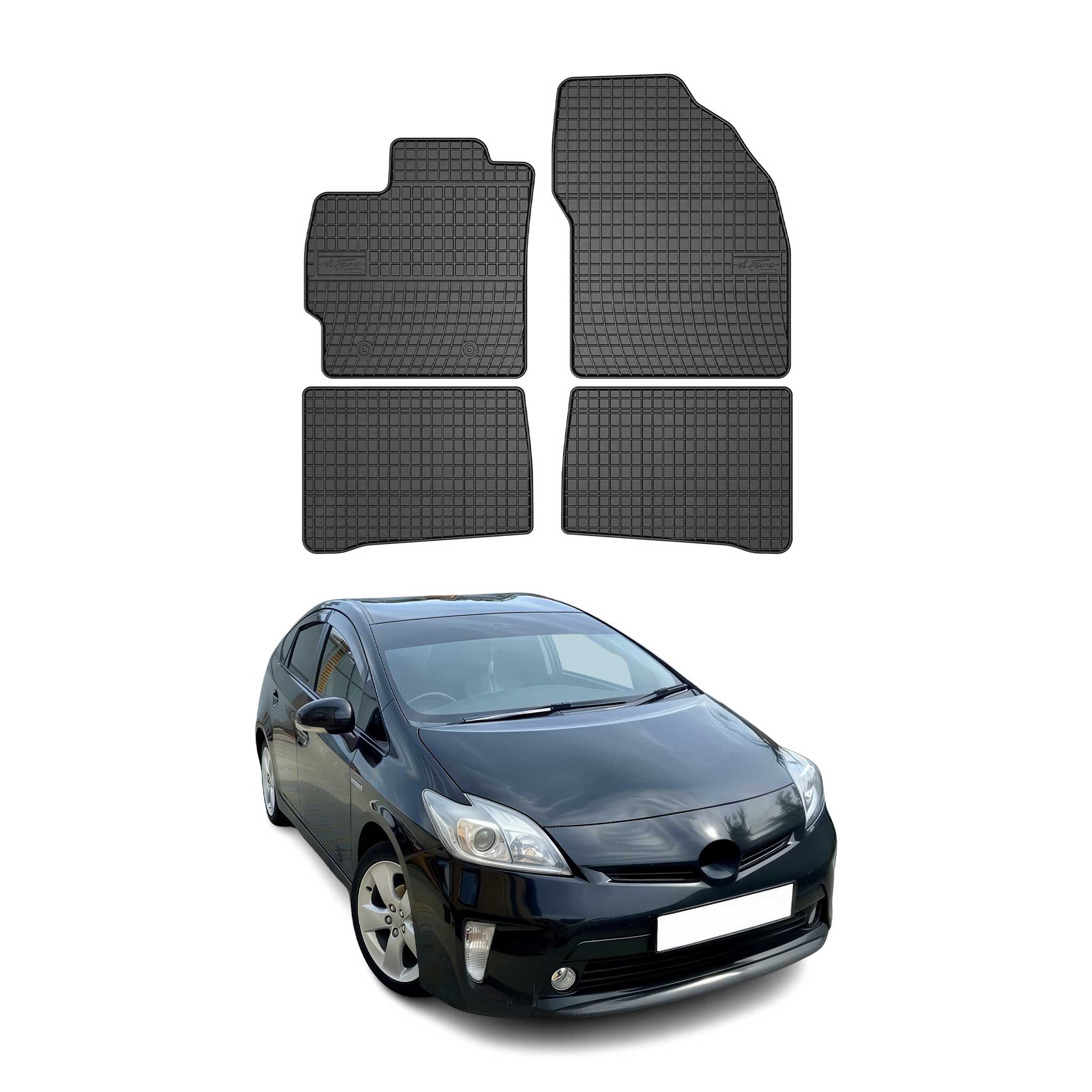 2010-2015 Toyota Prius Floor Mats Liners Full Set All Weather Rubber Black