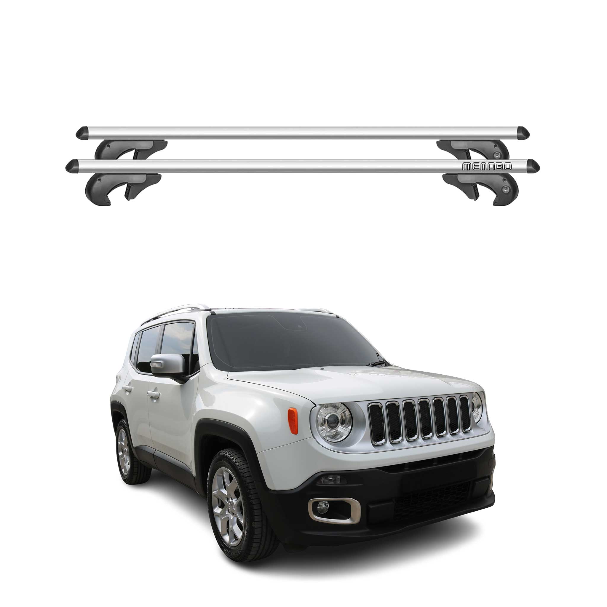 2015-2023 Jeep Renegade Roof Rack Cross Bars Silver