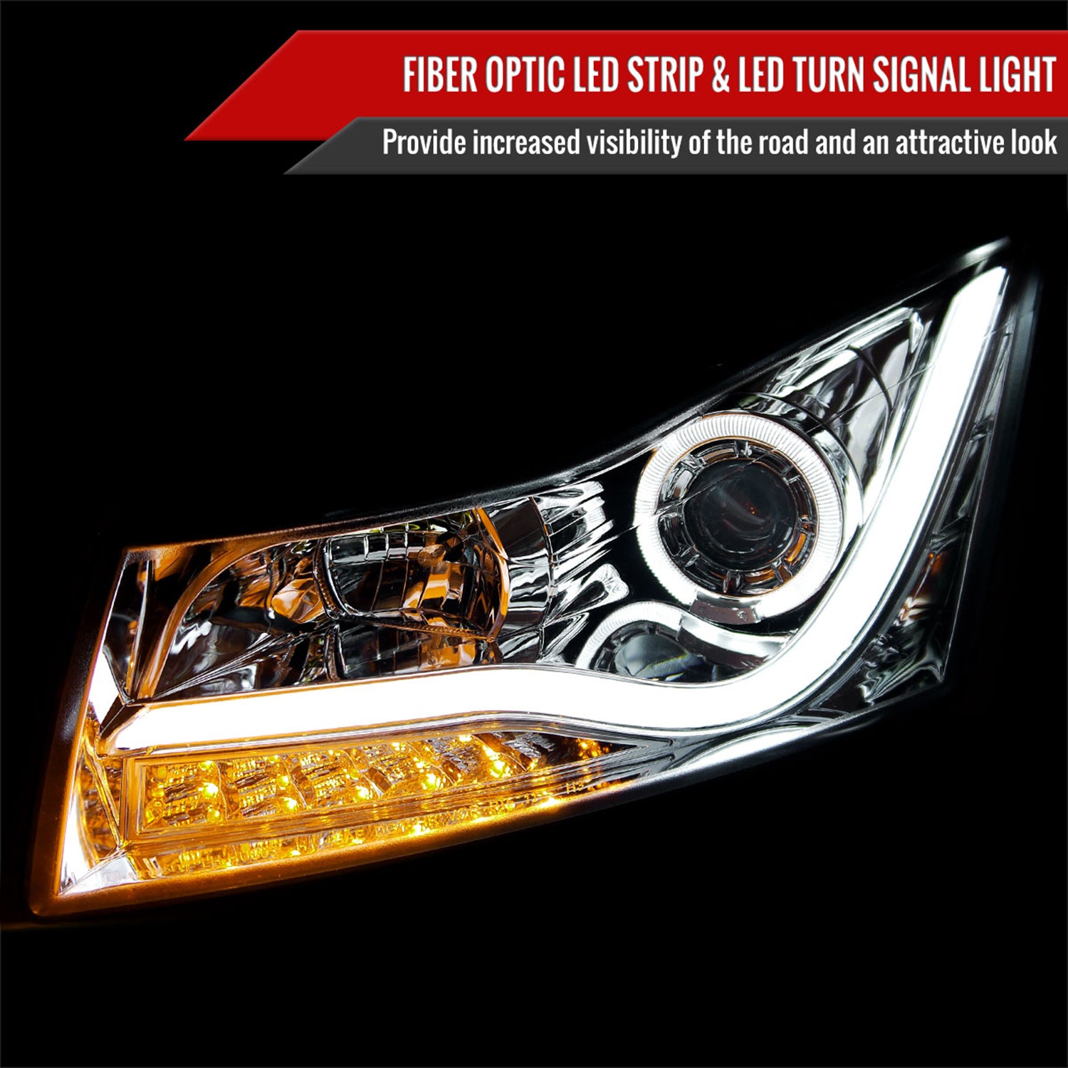 2011-2015 Chevy Cruze /16 Cruze Limited Halo Headlights LED Light Bar & Signal