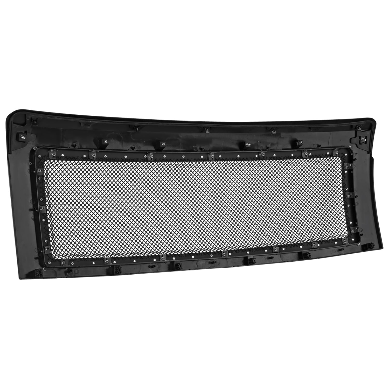 2009-2014 Ford F-150 Glossy Black ABS Rivet Style Grille w/ S.Steel Mesh