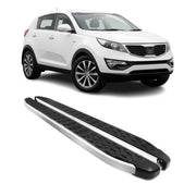 2010-2015 Hyundai Tucson Running Boards Side Steps Silver & Black