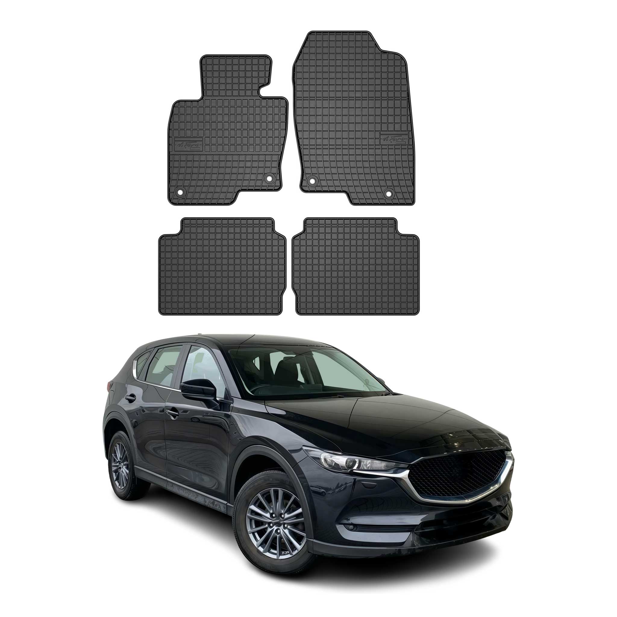 2017-2025 Mazda CX-5 Floor Mats Liners Full Set All Weather Rubber Black