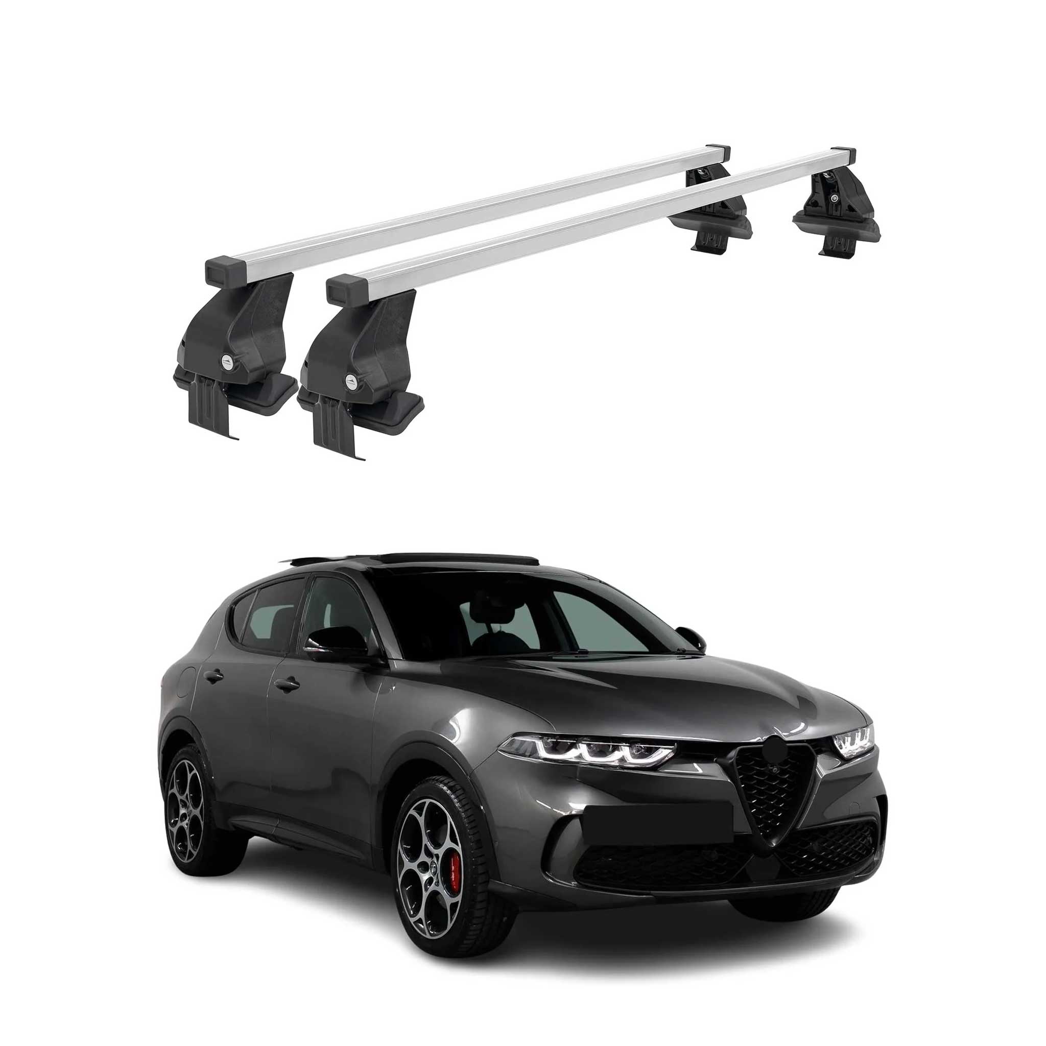 2023-2026 Alfa Romeo Tonale Roof Rack Cross Bars Silver