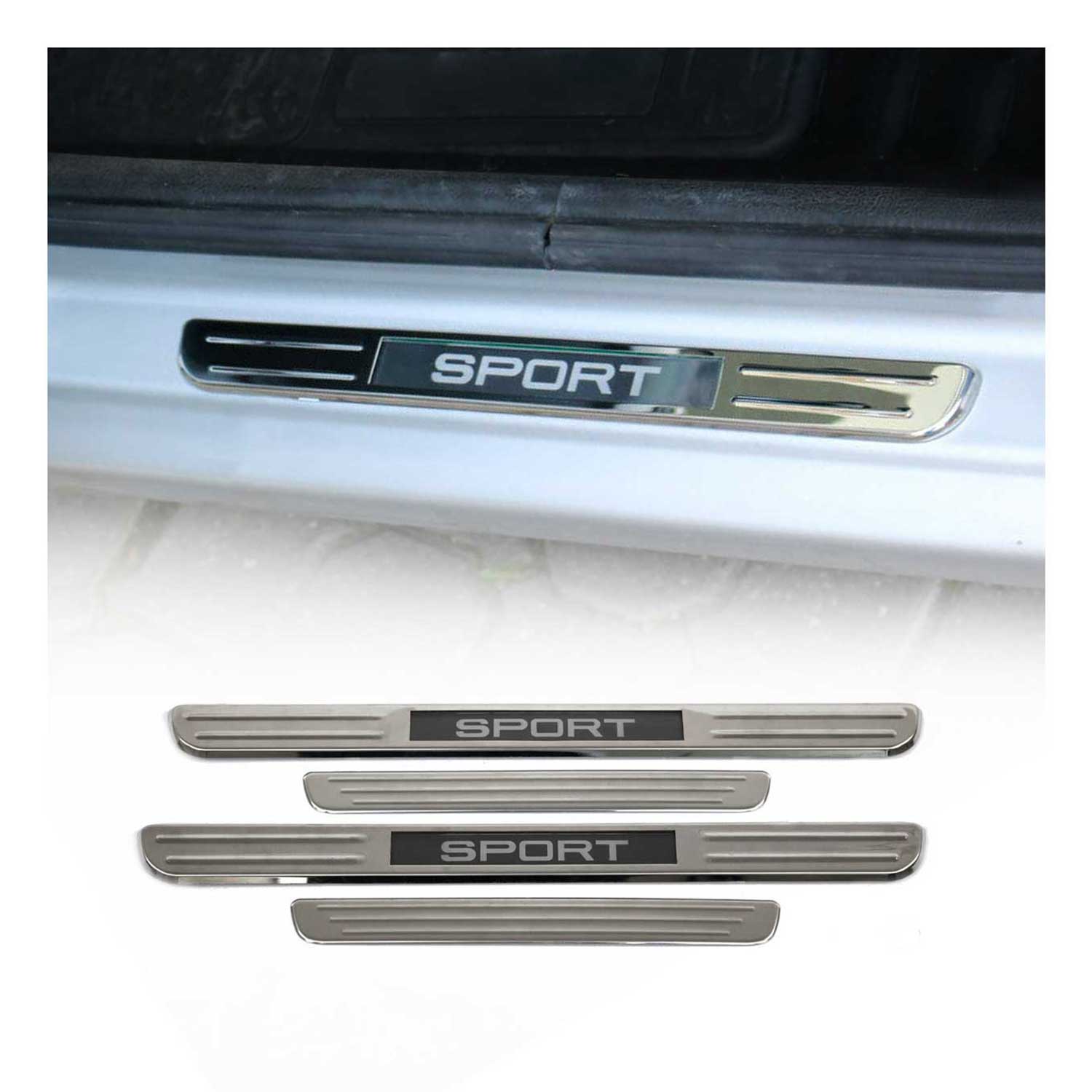 2012-2019 Mercedes B Class W246 Door Sill Scuff Plate Illuminated Sport Stainless Steel Silver 4 Pcs