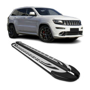 2011-2021 Jeep Grand Cherokee Running Boards Side Steps Silver & Black
