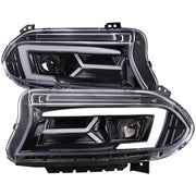 2015-2023 Dodge Charger LED Projector Headlights LED Turn Signal Jet Black