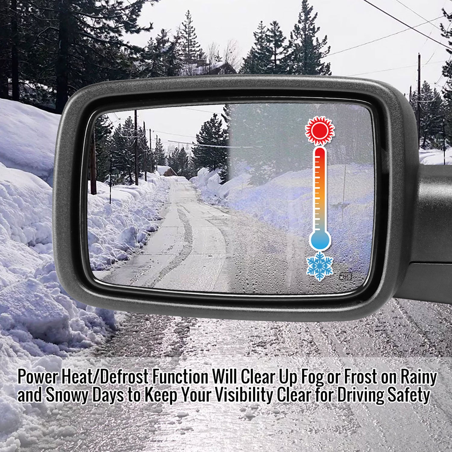 2014-2018 Chevy Silverado/Sierra Chrome Heated Side Mirror &Puddle Driver