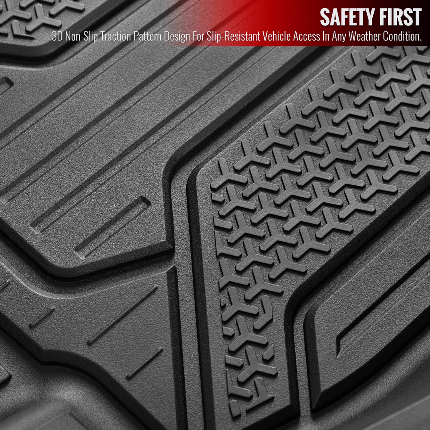 2016-2021 Honda Civic Matte Black TPE Front & Rear Floor Mats All Weather 5PC