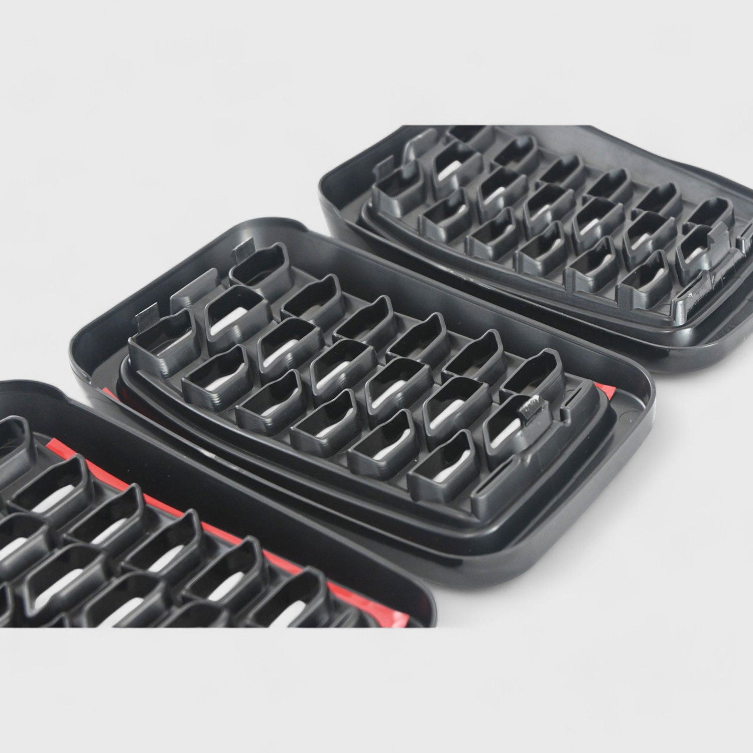 2017-2021 Jeep Grand Cherokee Grille Overlay Gloss Black 7Pcs ABS Plastic