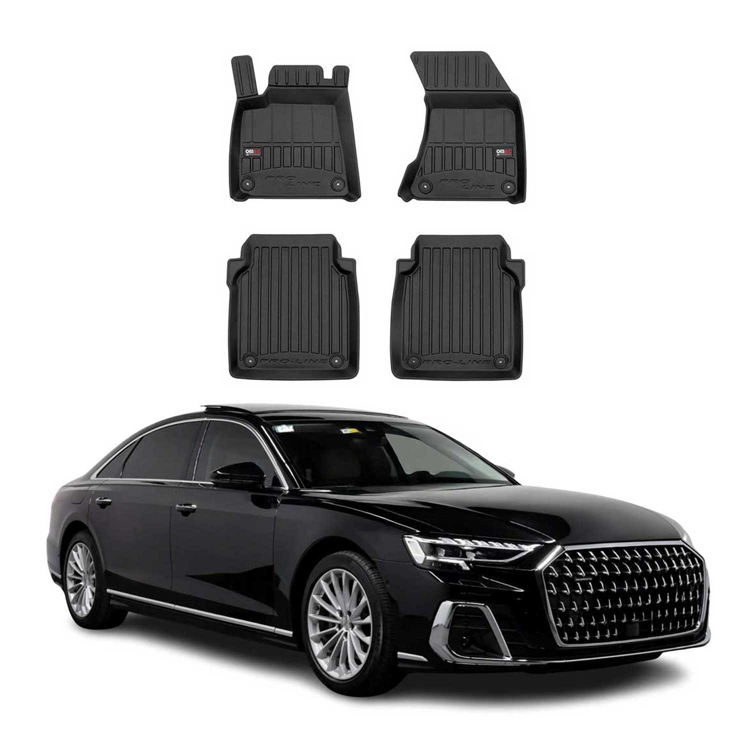 2019-2024 Audi A8 S8 Long Premium Floor Mats Liners Full Set All Weather Heavy Duty