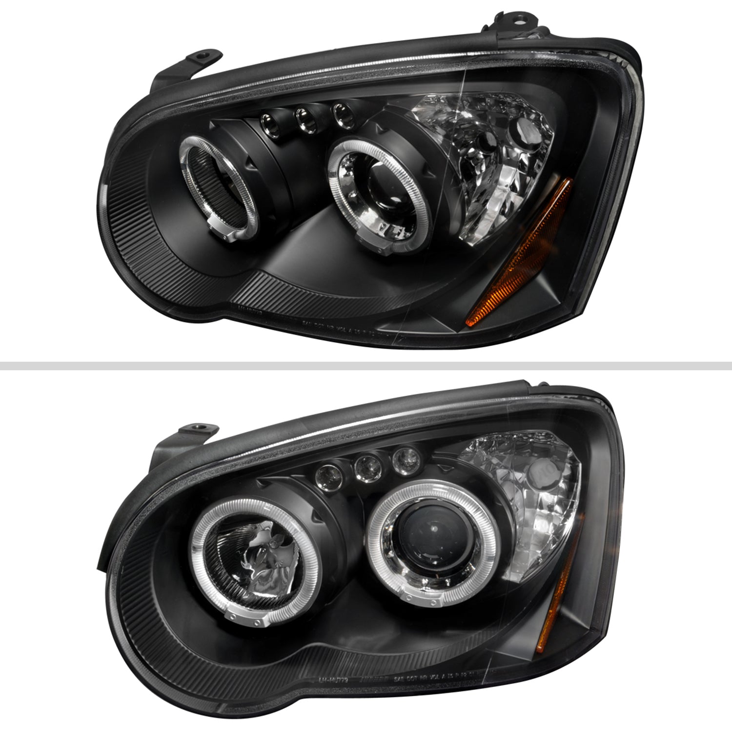 2004-2005 Subaru Impreza WRX/STI Outback Dual Halo Projector Headlights Black