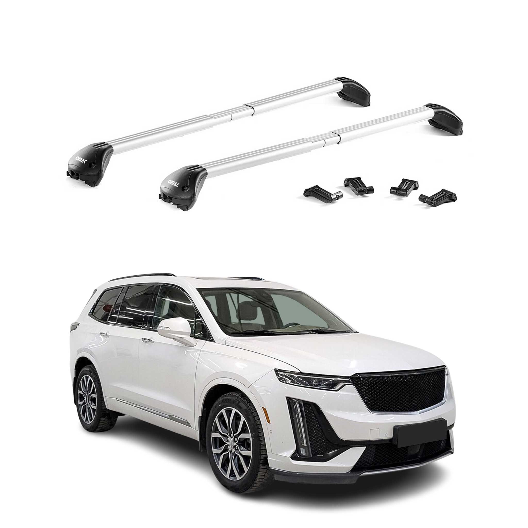 2020-2025 Cadillac XT6 Roof Rack Cross Bars Silver Carrier 2 Pcs