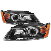 2006-2008 Hyundai Sonata Projector Style Headlights Matte Black/Clear Lens