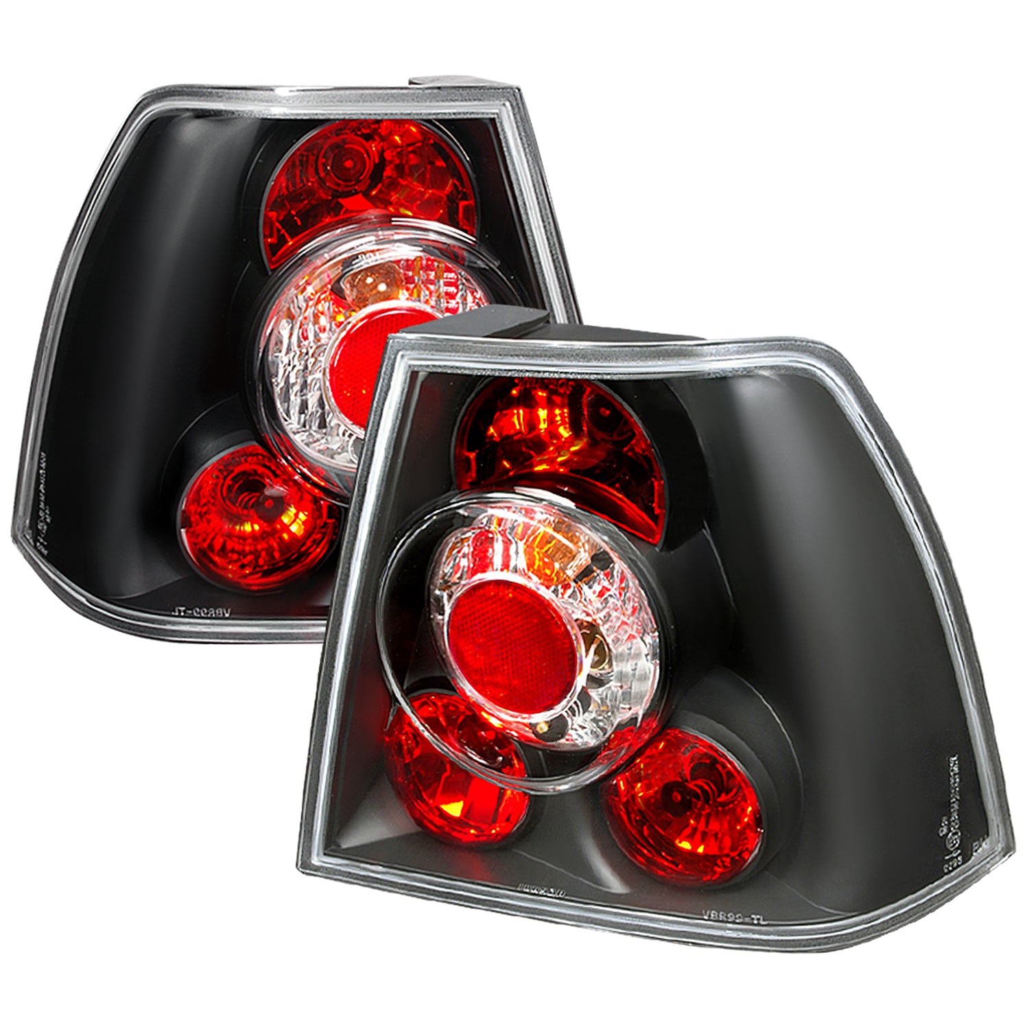 1999-2005 VW Jetta/Bora Mk4 Sedan Tail Lights Matte Black/Clear Lens