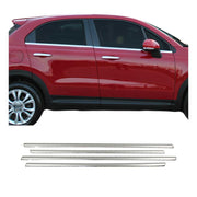 2016-2023 Fiat 500X Window Molding Trim Streamer Stainless Steel Silver 4Pcs
