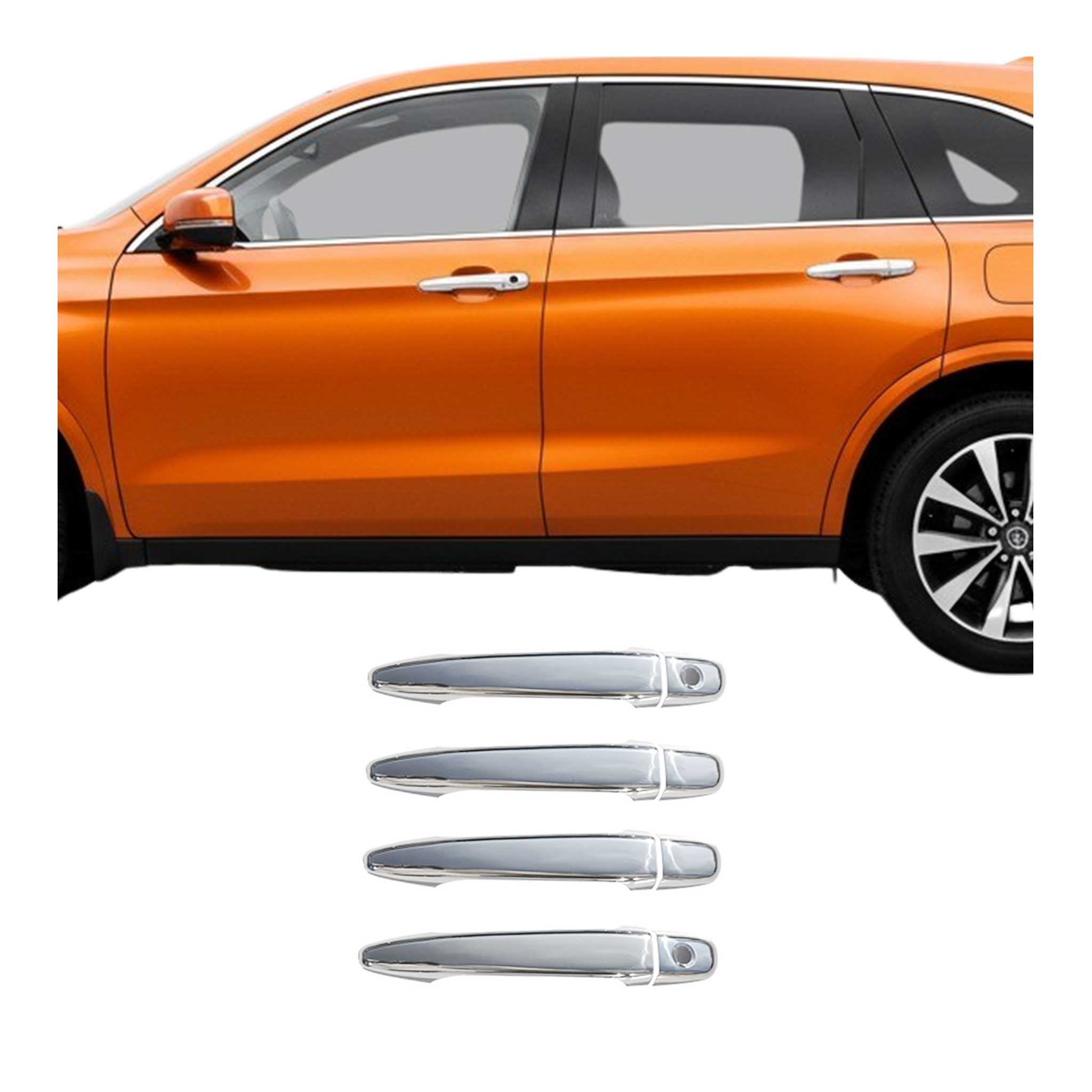 2003-2009 Lexus GX 470 Car Door Handle Cover Protector Stainless Steel 2 Key Hole