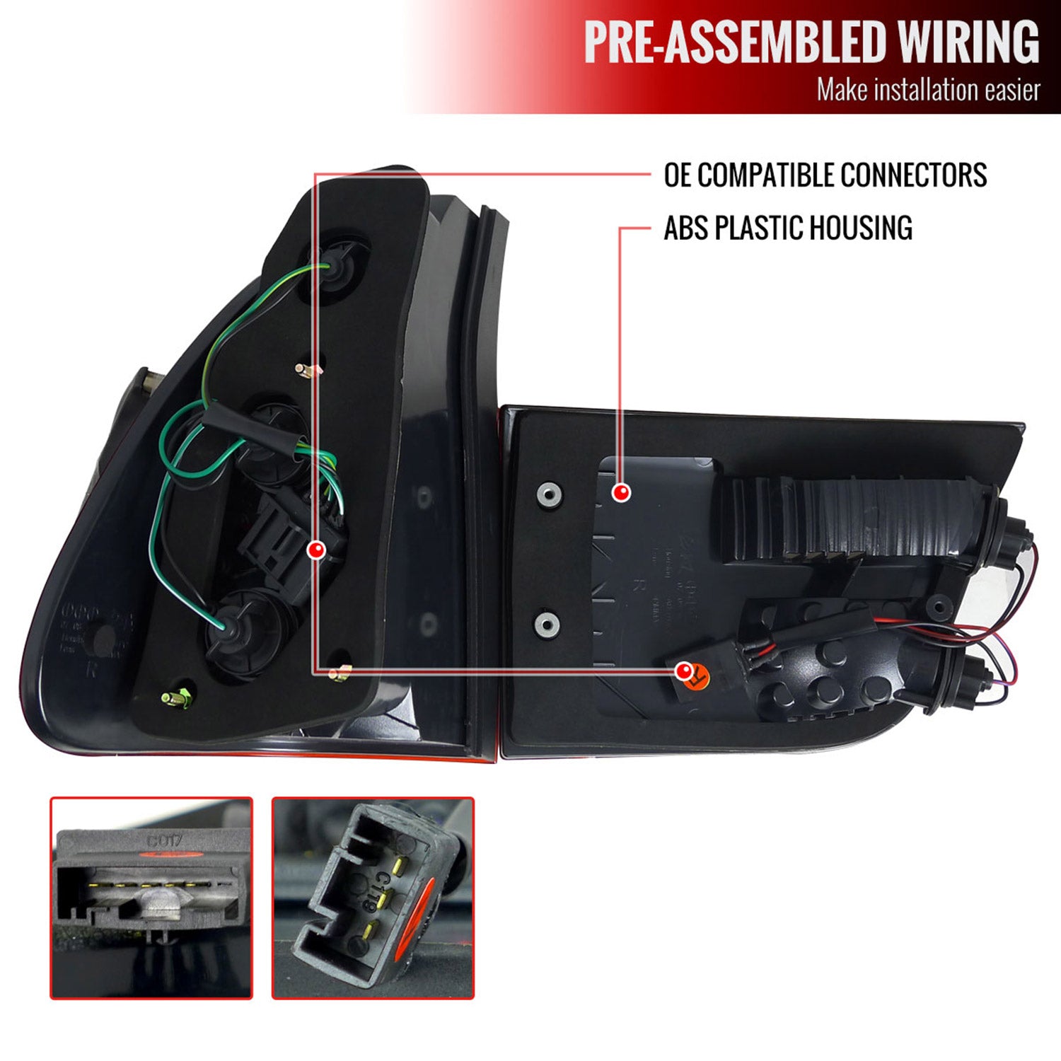 2000-2006 BMW E53 X5 Tail Lights - APC Chrome Housing/Red Smoke Lens