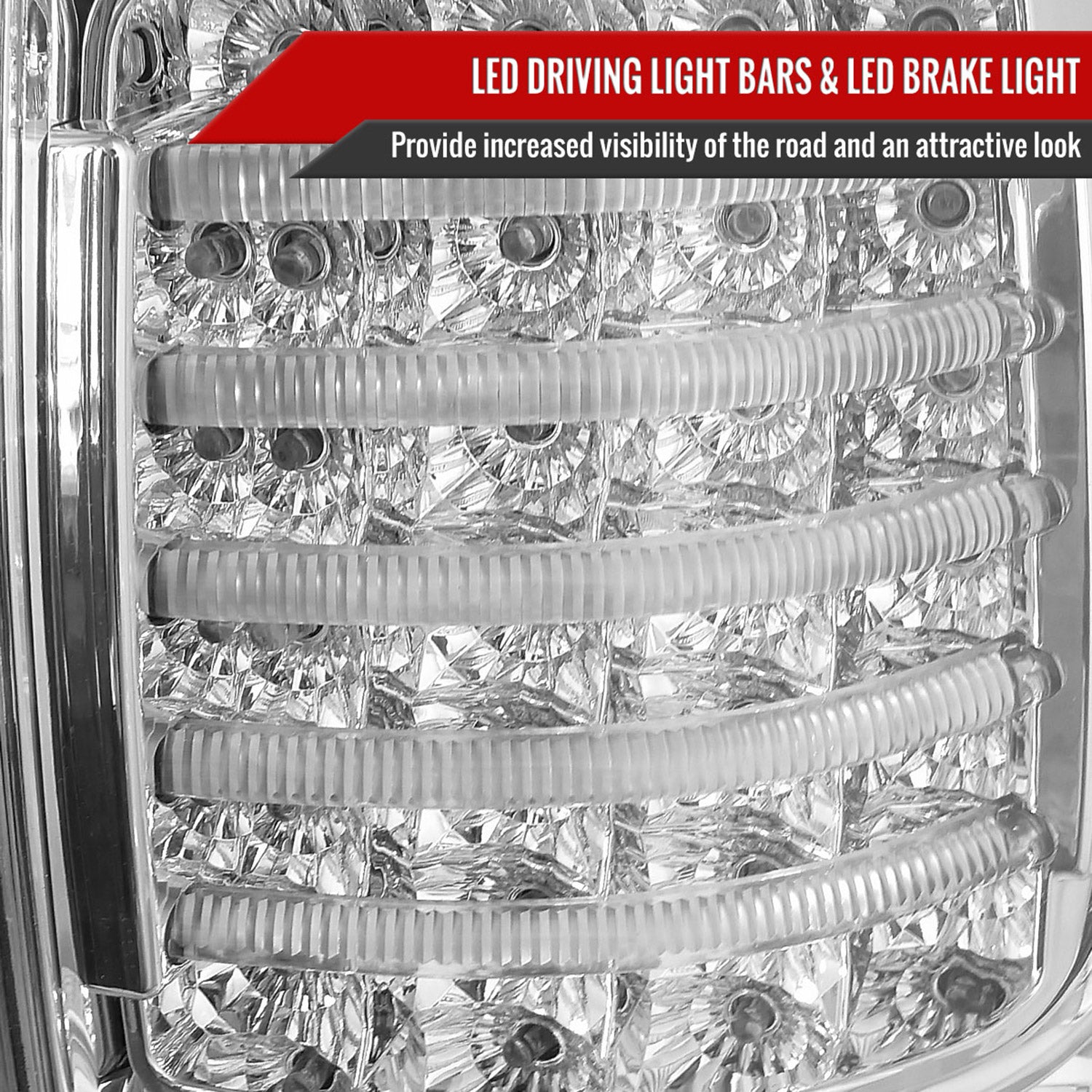 2007-2013 Toyota Tundra LED Tail Lights Chrome Housing/Clear Lens