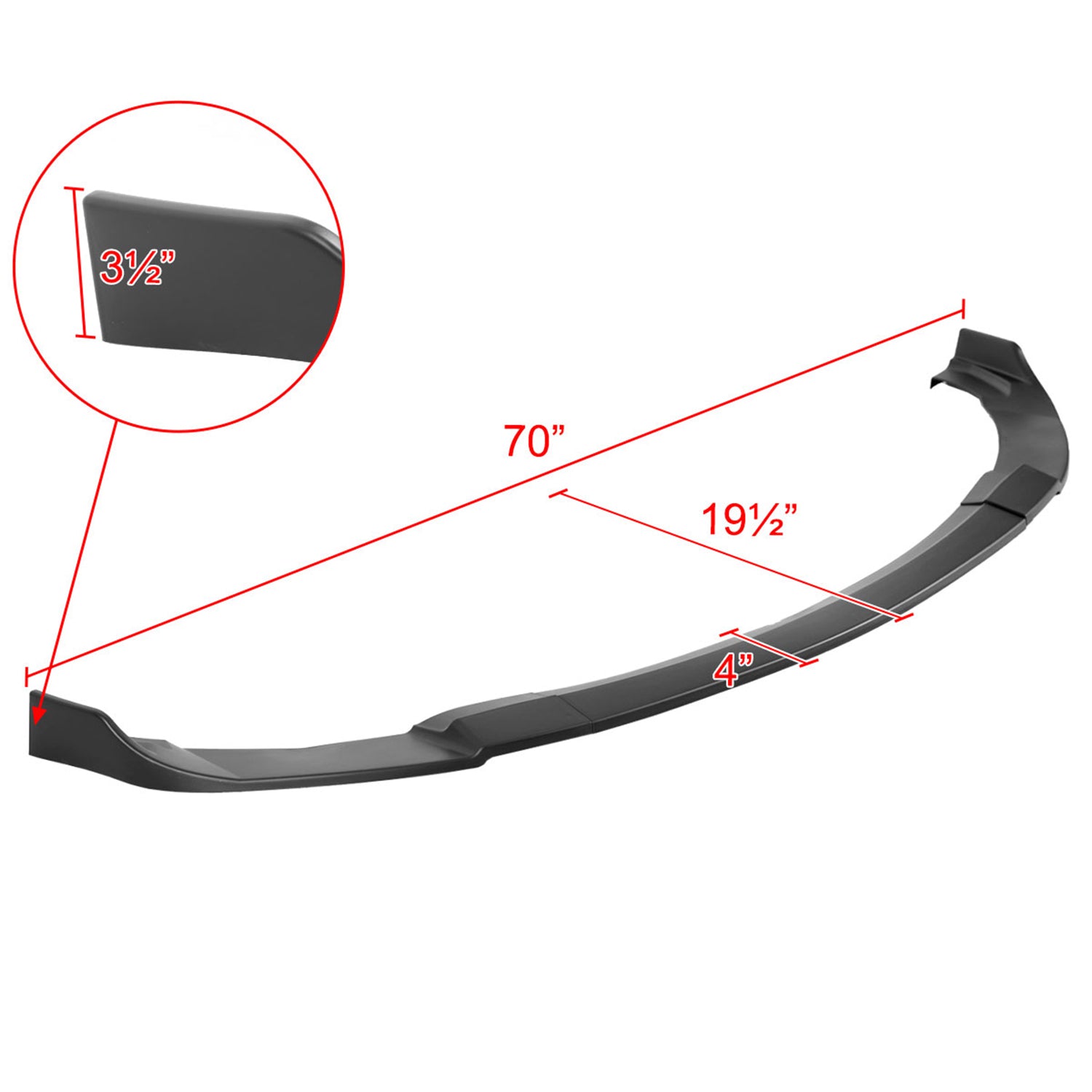 2012-2017 Hyundai Veloster Matte Black 3Pcs Front Bumper Lip Splitter Kit