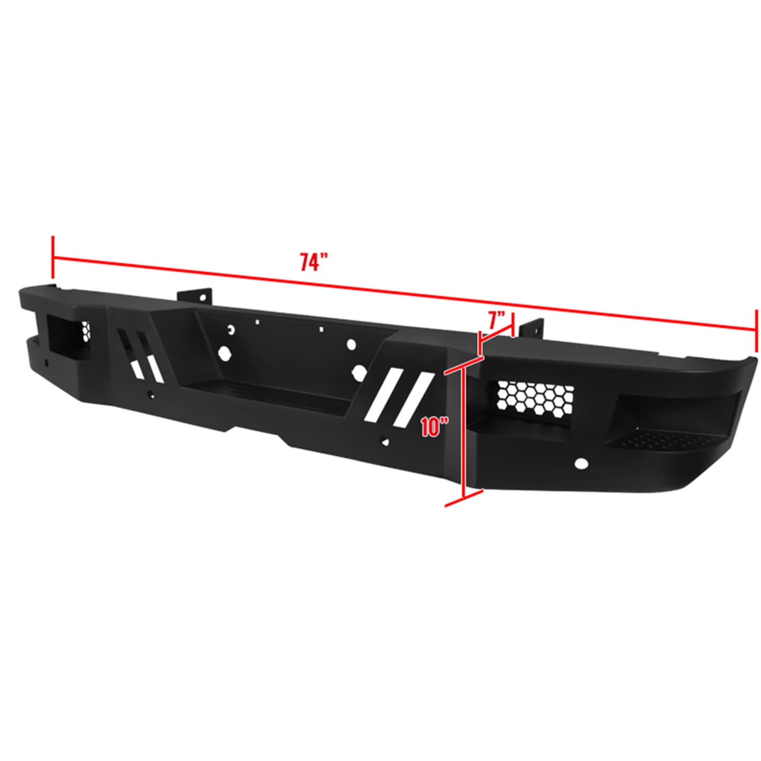 1999-2016 Ford F-250/F-350 Black Heavy Duty Steel Rear Step Bumper