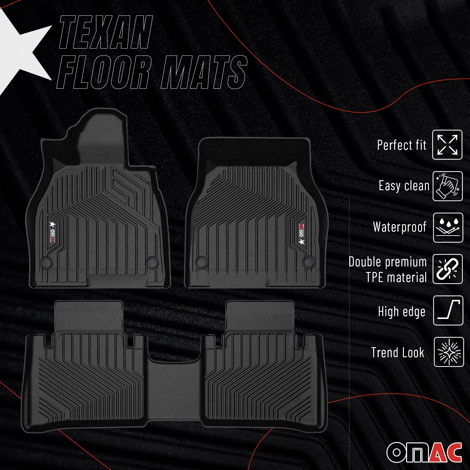 2022-2024 Mercedes EQS Liftback V297 Premium Floor Mats Liners First and Second Row Set