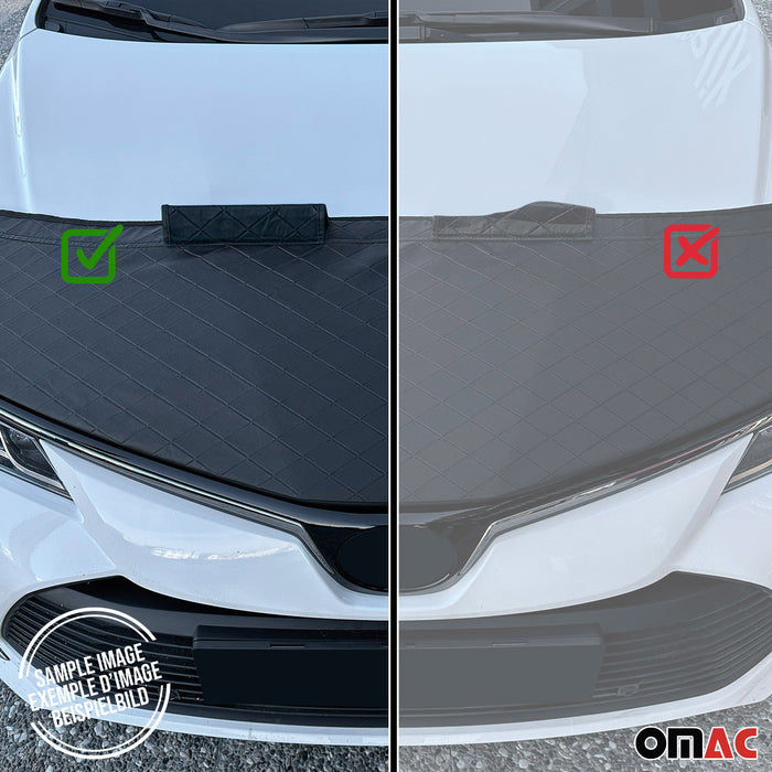 Car Bonnet Mask Hood Bra Diamond for Hyundai Santa Fe 2013-2018 Black 1 Pc