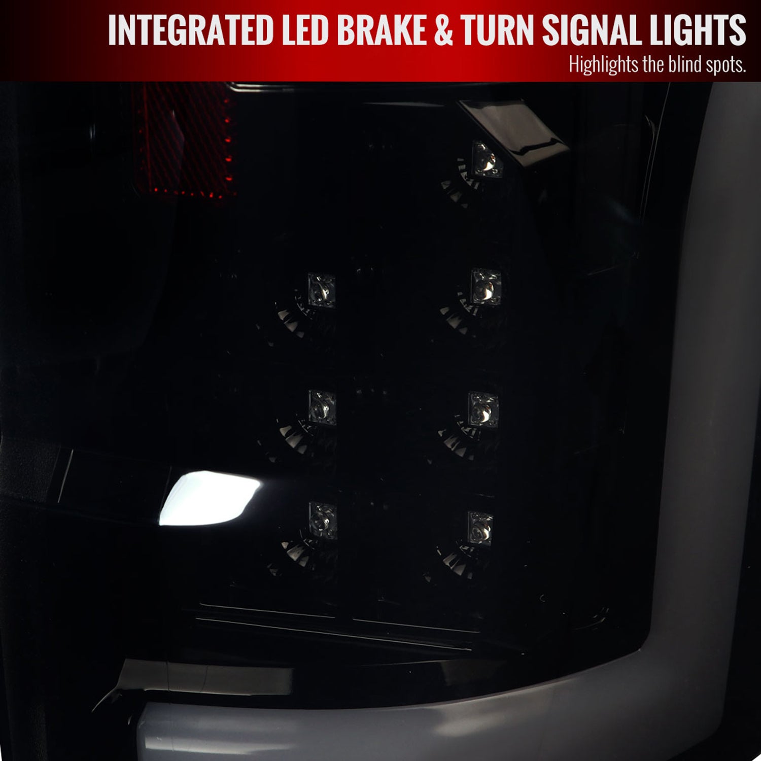 2017-2019 Ford F-250/350/450/550 LED Bar Tail Lights Glossy Black/Dark Smoke