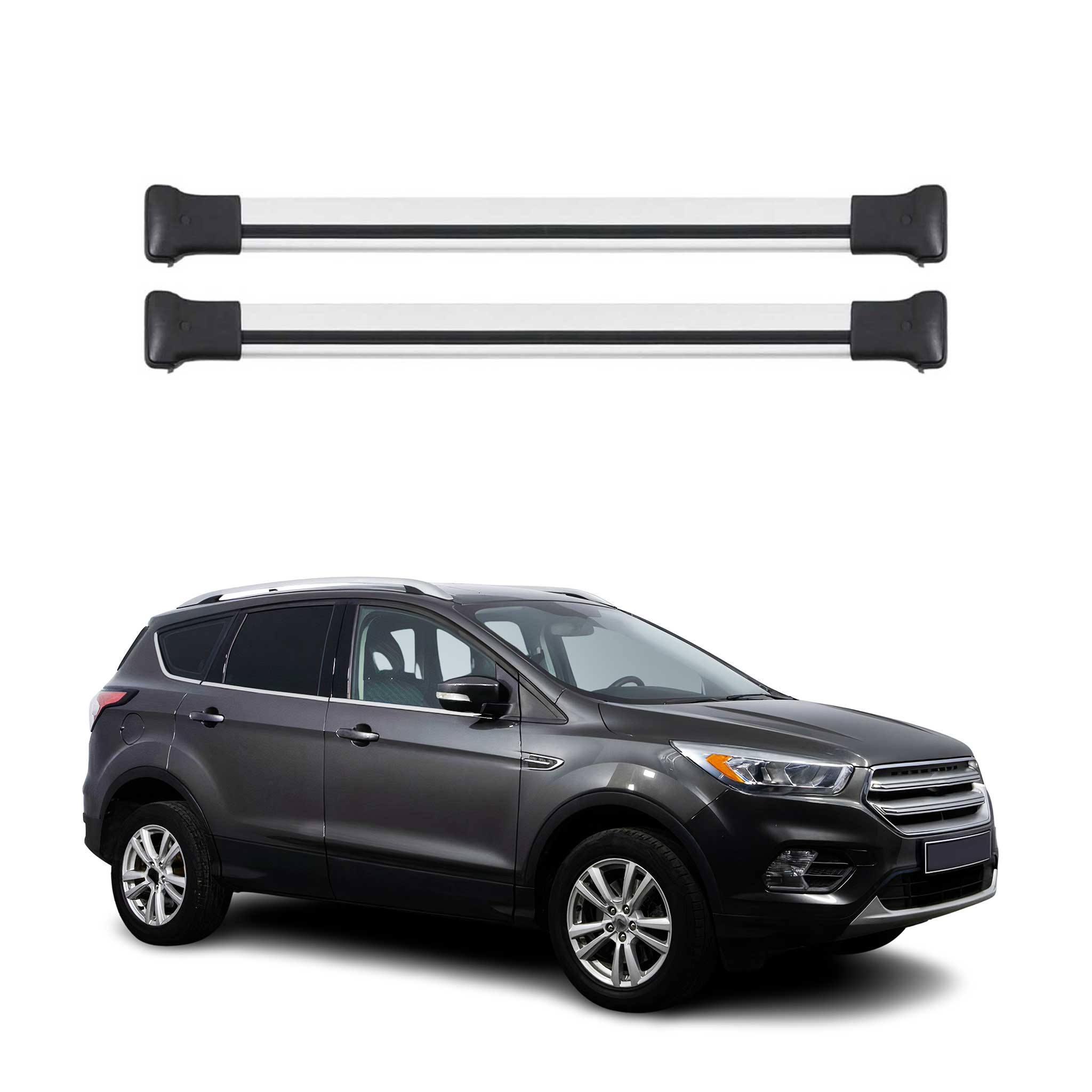 Roof Rack Cross Bars Luggage Carrier for Ford Escape III 2013-2019  Gray 2Pcs