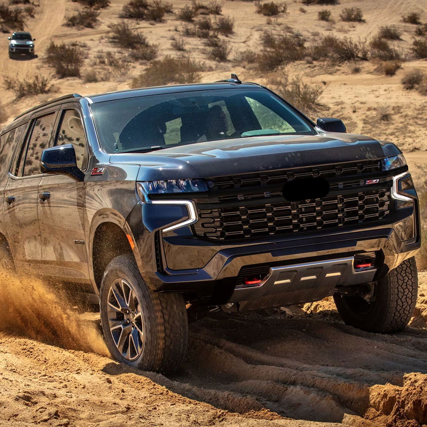 2021-2024 Chevrolet Suburban / Tahoe Grille Overlay Gloss Black 4Pcs ABS Plastic