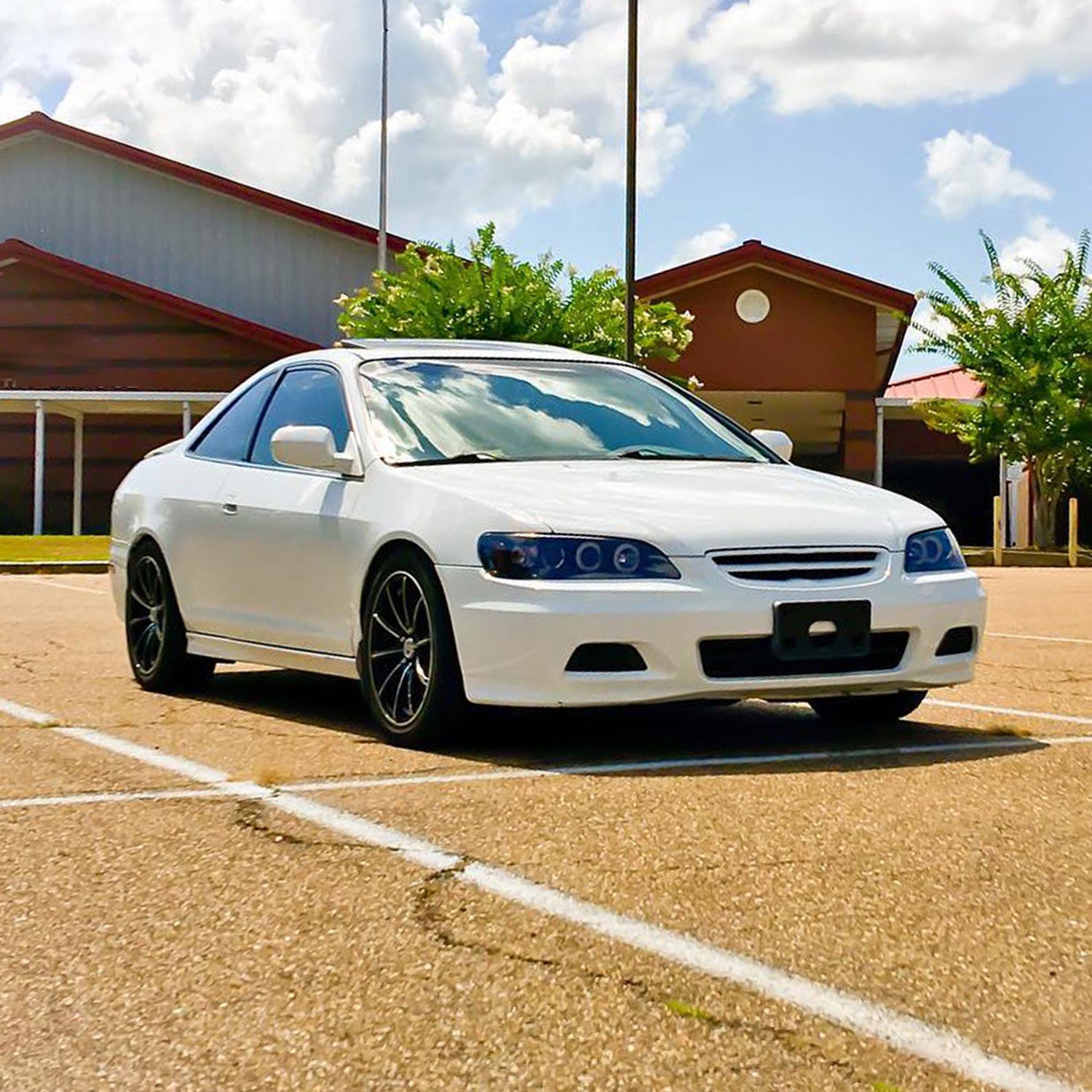 1998-2002 Honda Accord Dual Halo Projector Headlights Glossy Black/Smoke Lens