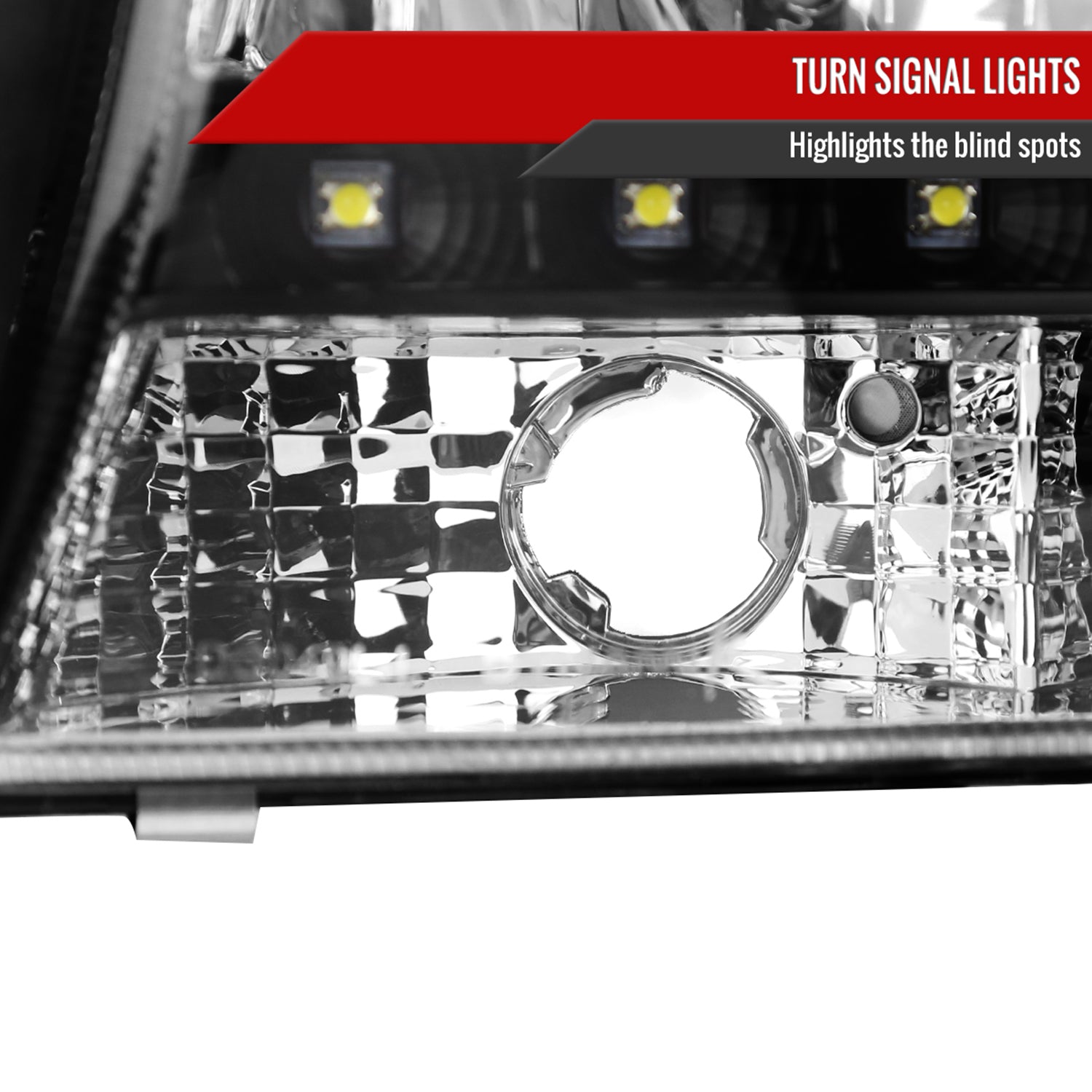 1997-2004 Dodge Dakota/ 1998-2003 Durango LED Factory Crystal Headlights Black