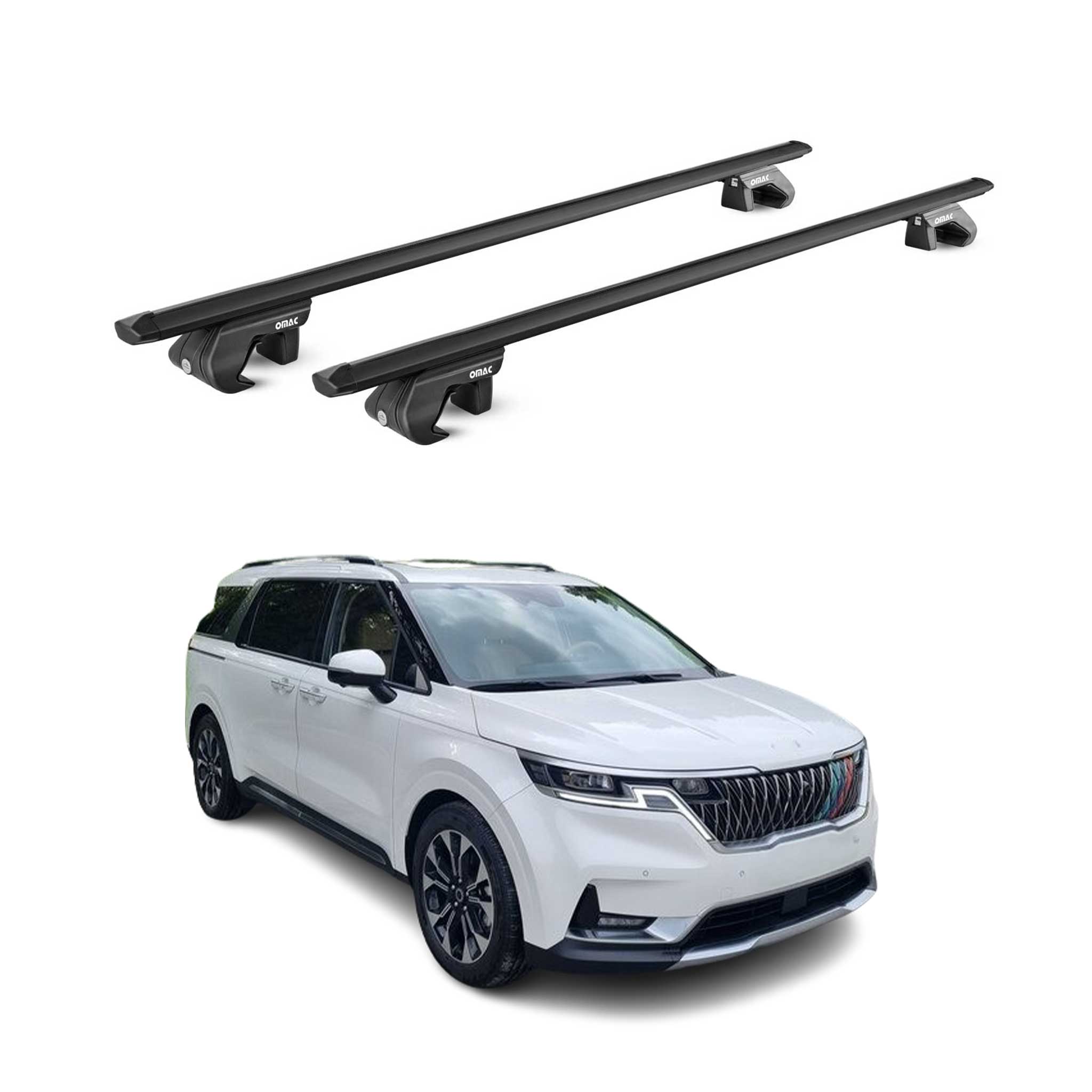 2022-2026 Kia Carnival Roof Rack Cross Bars Black Luggage Carrier 2 Pcs