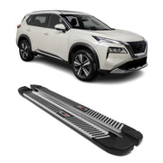 2021-2026 Nissan Rogue Side Step Nerf Bars Running Boards Silver Alu Black
