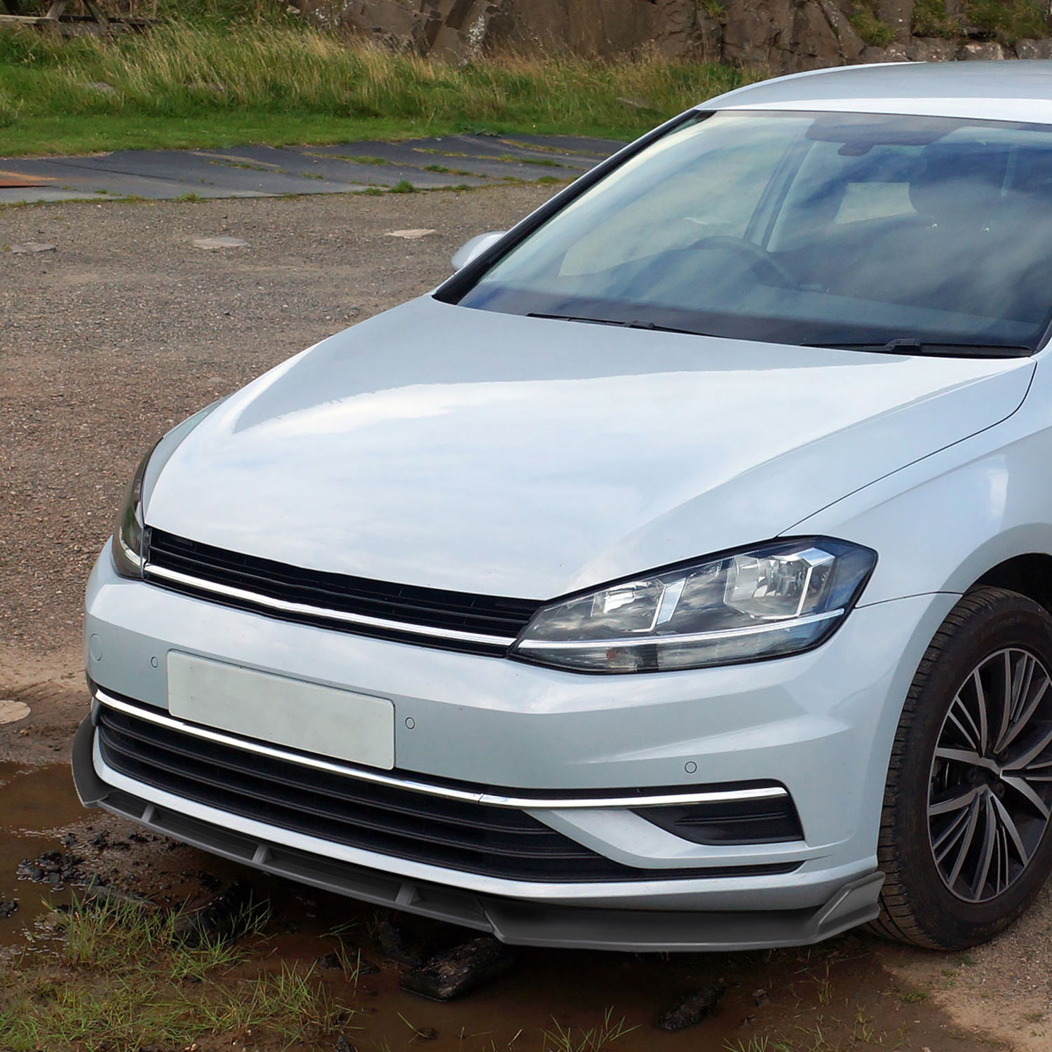 2014-2017 VW Golf Mk7 Matte Black Polypropylene 3Pcs Bumper Lip Spoiler