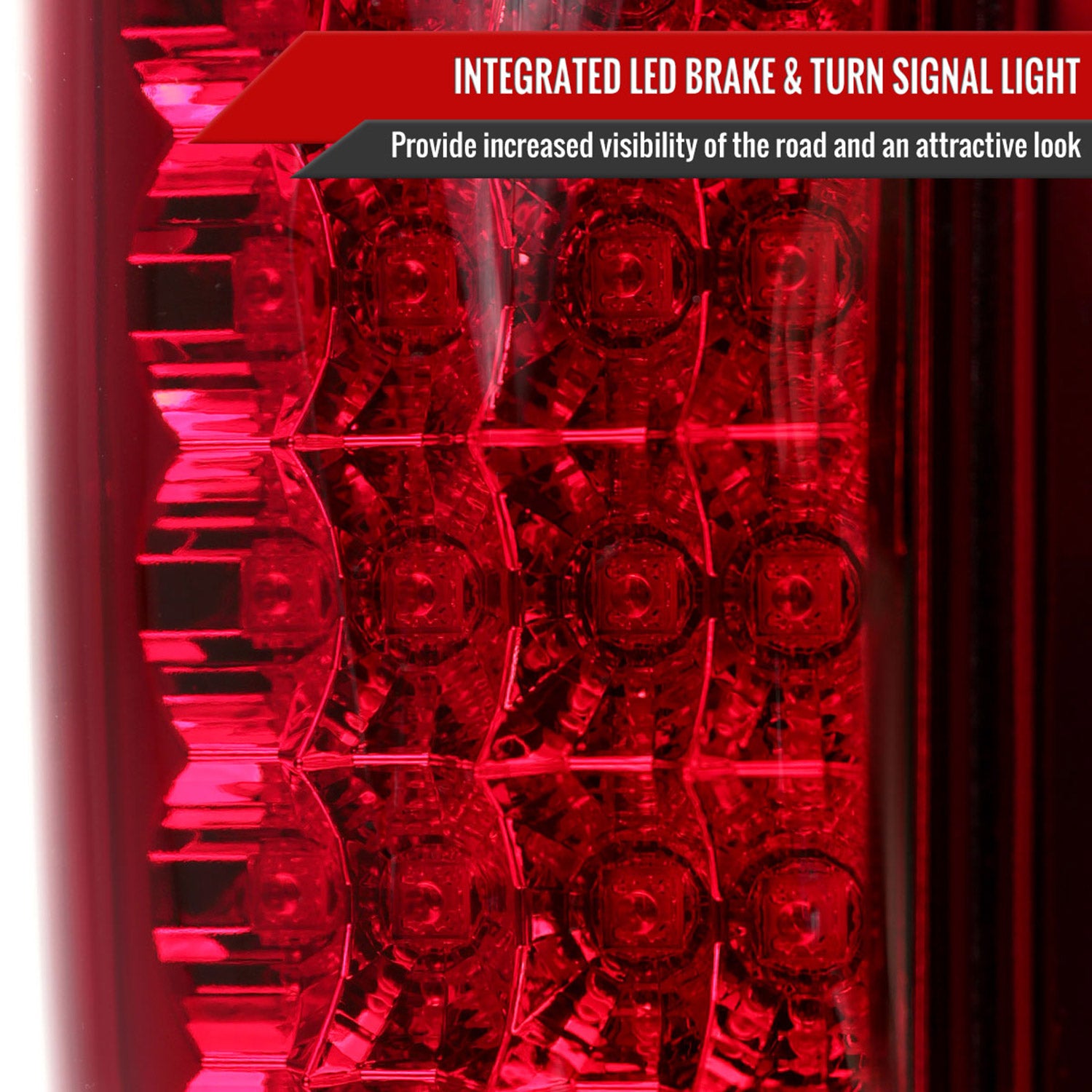 2007-2014 Chevrolet Silverado LED Tail Lights Chrome Housing/Red Lens