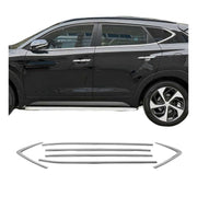 2016-2021 Hyundai Tucson Window Molding Trim Streamer Stainless Steel Silver 6 Pcs