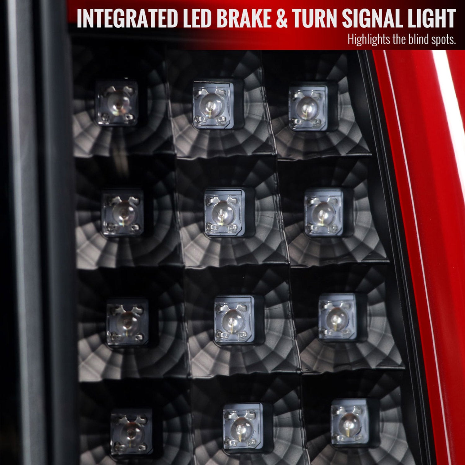 2003-2006 Chevy Silverado Red C Bar LED Tail Lights - G2 Black/Clear Lens