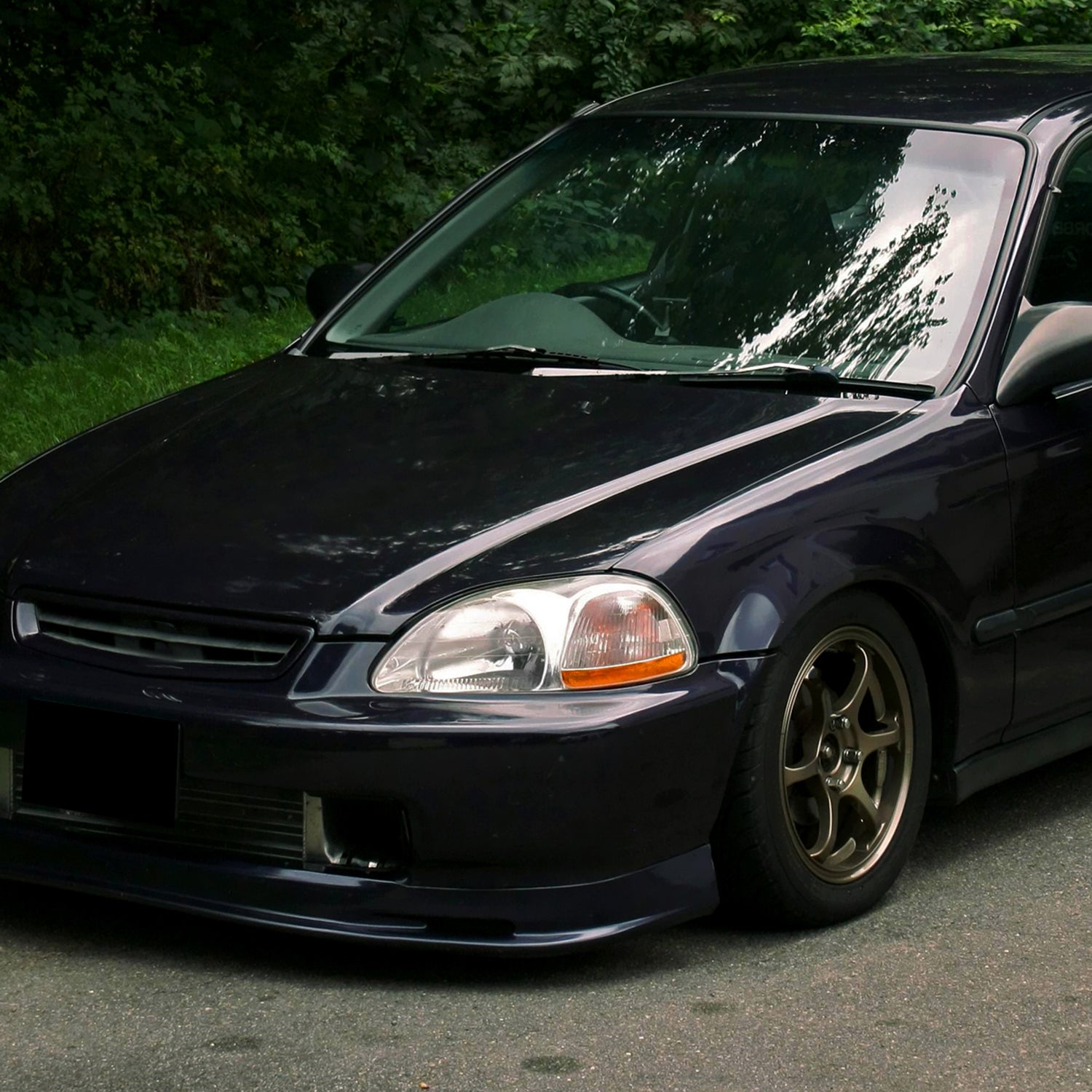 1996-1998 Honda Civic Crystal Headlights Chrome Housing/Clear Lens