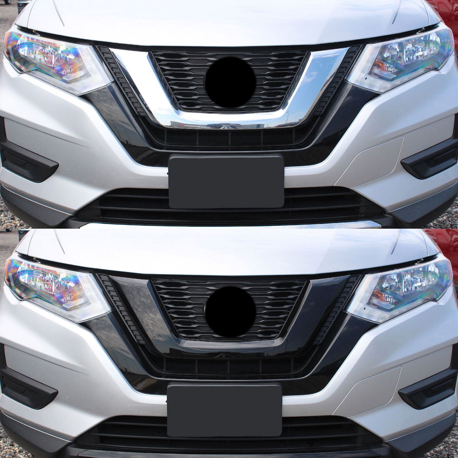 2018-2020 Nissan Rogue Grille Overlay Gloss Black 2Pcs ABS Plastic