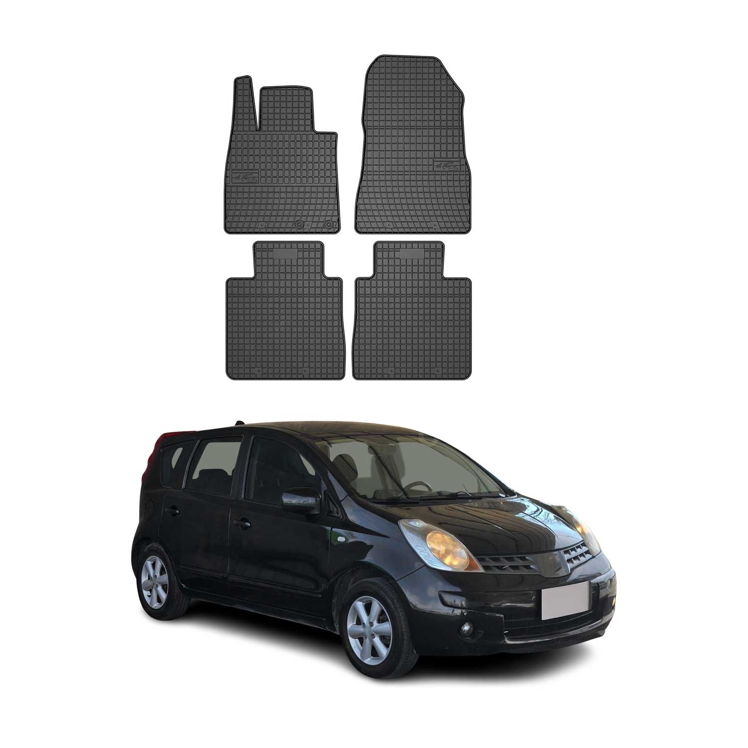 2014-2019 Nissan Versa Note Floor Mats Liners Full Set All Weather Rubber Black