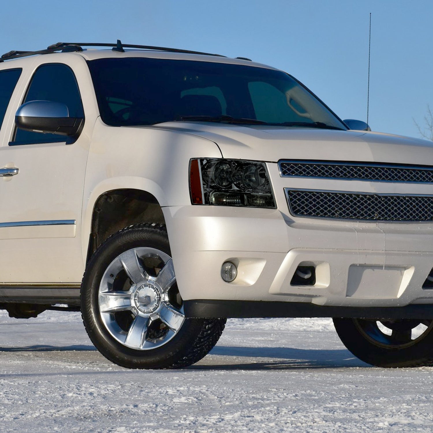 2007-2014 Chevy Avalanche/Tahoe/Suburban Factory Style Headlights Chrome/Smoke