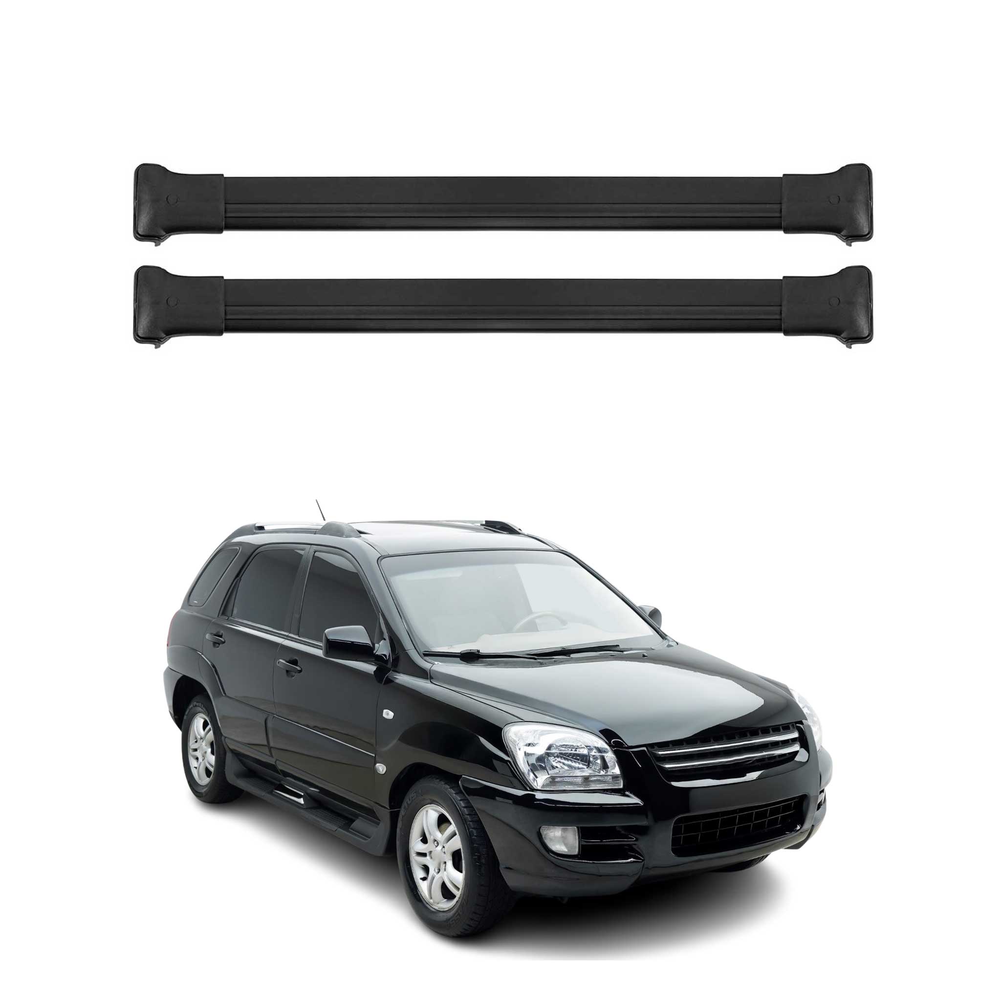 2005-2010 Kia Sportage Roof Rack Cross Bars Black