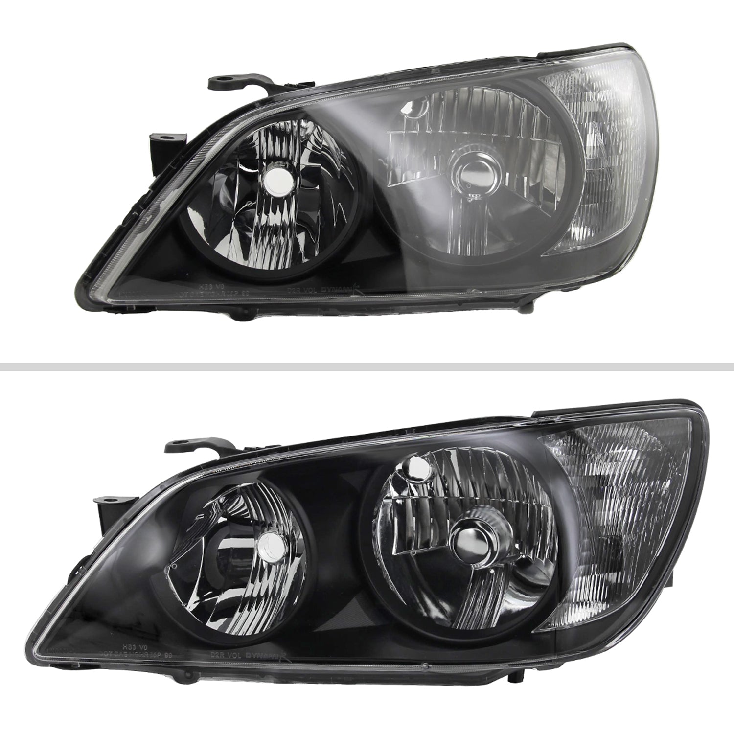 2001-2005 Lexus IS300 Factory Style Crystal Headlights Matte Black/Clear Lens