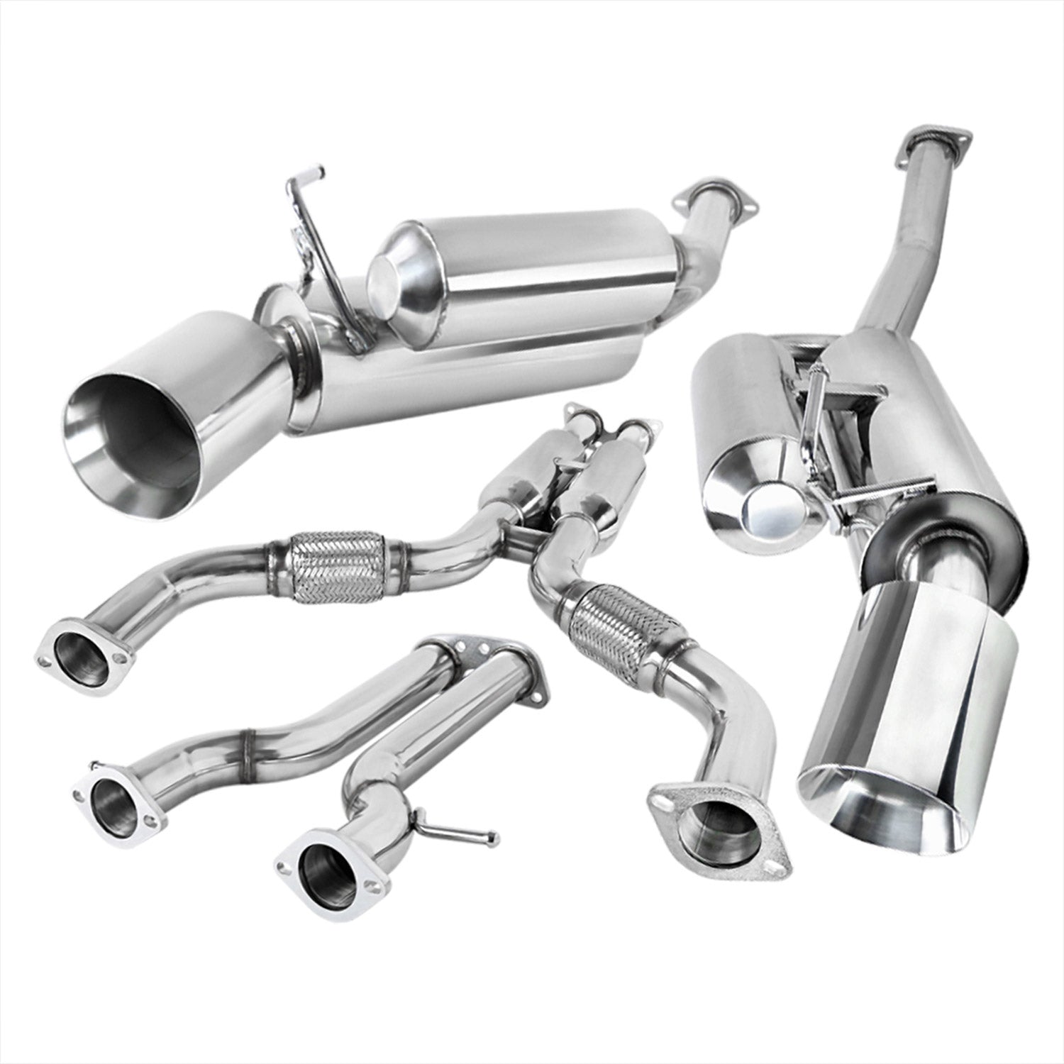 2009-2018 Nissan 370Z Dual Catback Exhaust System Rolled Tip
