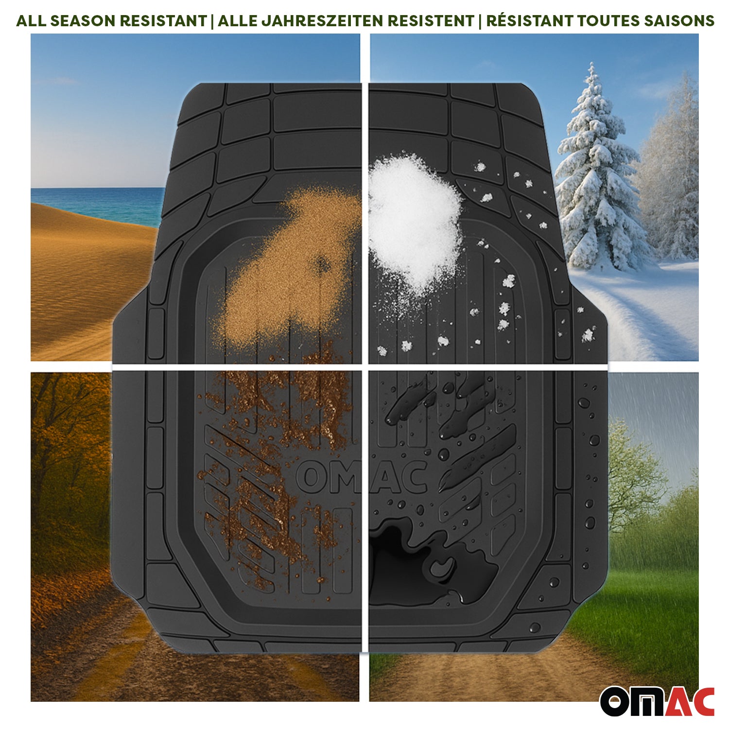 Chevrolet Equinox Semi-Custom fit Floor Mats Liner All Weather 3D Black Waterproof 4Pcs