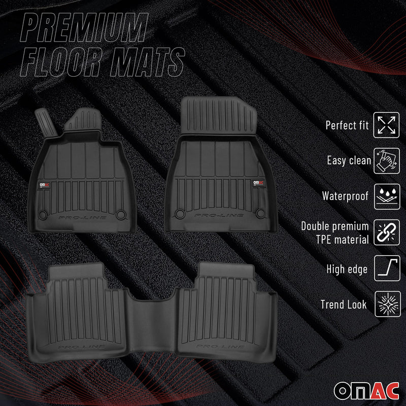 2022-2024 Mercedes EQS V297 Premium Floor Mats Liners Full Set All Weather Heavy Duty Black