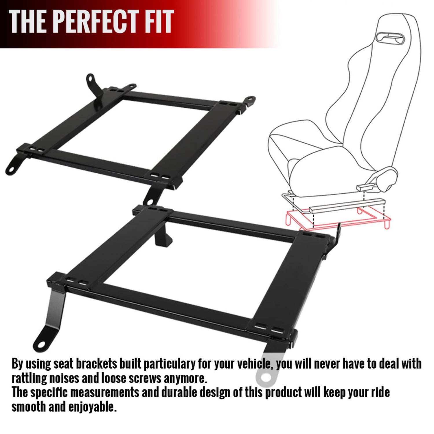2003-2009 Nissan 350Z Tensile Steel Racing Seat Mounting Brackets - 2PCS