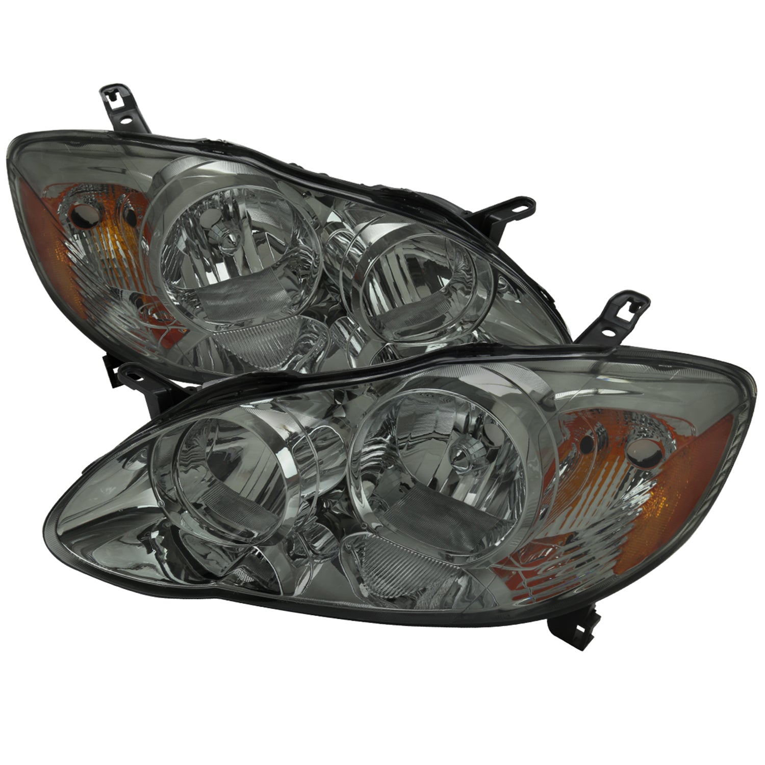 2003-2008 Toyota Corolla Factory Style Headlights Chrome/Light Smoke Lens