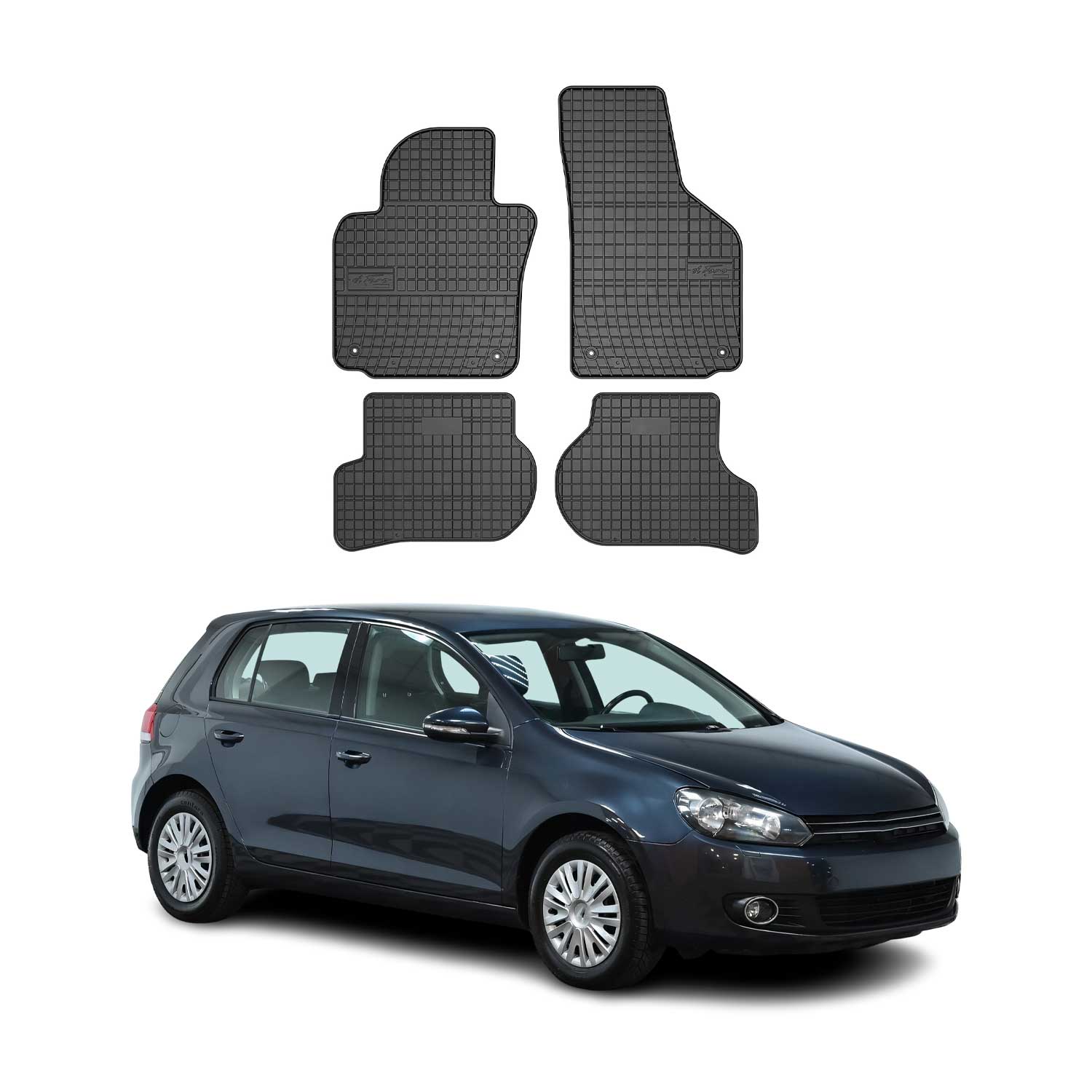 2010-2014 Volkswagen Golf 6.gen Floor Mats Liners Full Set All Weather Rubber Black